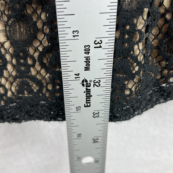 BeBop Mini Dress Sz Large Black Lace / Tan Lining Sleeveless Cutout Low Back EUC - Picture 11 of 11